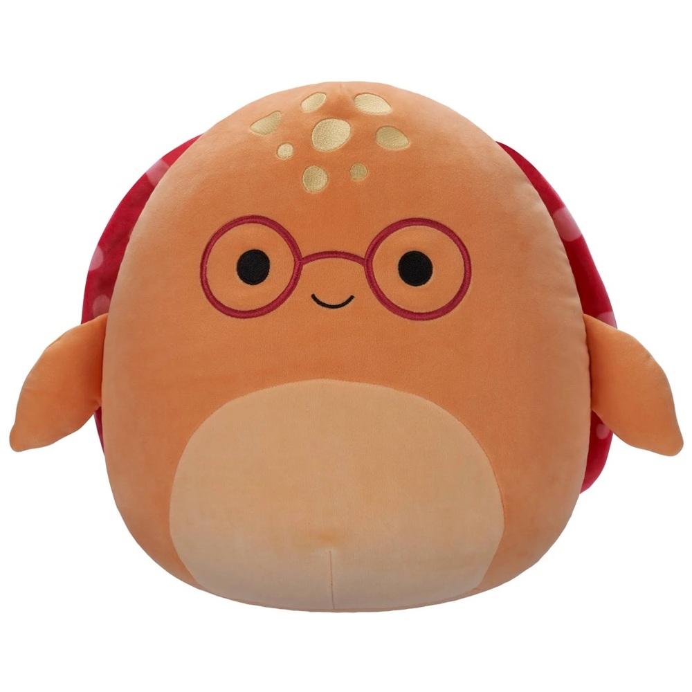 Squishmallows Caine FTM tag 8" Orange Leatherback Turtle with Glasses Plush NWT